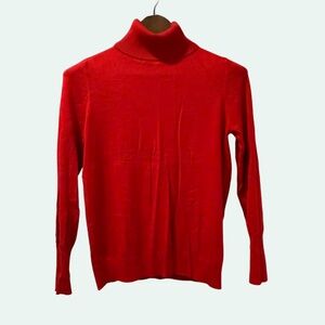 S.OLIVER Turtleneck Sweater Lightweight Knit Pre-Loved Red Size M